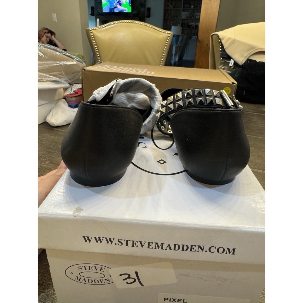 ballerina donna eco leather STEVE MADDEN PIXEL black shoe woman Size 8 - Picture 5 of 12